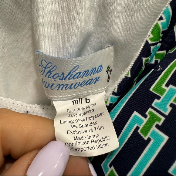 Shoshanna Swimwear Bandeau One Piece Chain link Print Sweetheart Medium - Picture 6 of 7